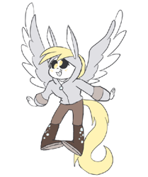 Size: 484x579 | Tagged: safe, artist:sans-doodles, imported from derpibooru, derpy hooves, pegasus, pony, female, mare, parody, sans (undertale), solo, undertale