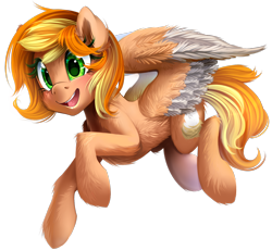 Size: 1350x1240 | Tagged: safe, artist:meotashie, imported from derpibooru, oc, oc only, oc:chickpea, pegasus, pony, commission, cute, open mouth, solo