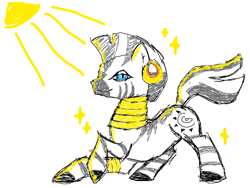 Size: 520x390 | Tagged: safe, artist:serra20, imported from derpibooru, zecora, zebra, digital art, doodle or die, pretty, shading, simple background, sketch, sun, white background