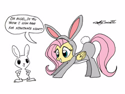 Size: 4000x3000 | Tagged: safe, artist:walliscolours, artist:willisninety-six, imported from derpibooru, angel bunny, fluttershy, 2011, bunny costume, bunnyshy, clothes