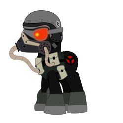 Size: 3600x3600 | Tagged: safe, artist:shadyhorseman, imported from derpibooru, future, helghast, killzone, ponified, soldier