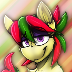Size: 670x670 | Tagged: safe, artist:ralek, imported from derpibooru, oc, oc only, oc:attraction, pegasus, pony, avatar, dog lip, femboy, fluffy, icon, looking at you, male, solo, trap