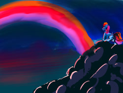 Size: 1000x750 | Tagged: safe, anonymous artist, imported from derpibooru, oc, oc only, rainbow, scenery, solo