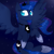 Size: 1000x1000 | Tagged: dead source, safe, artist:ultrard, imported from derpibooru, princess luna, alicorn, pony, colored pupils, cute, female, night sky, smiling, solo, stars