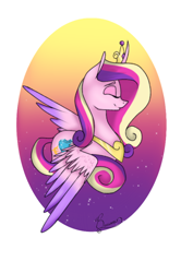 Size: 540x812 | Tagged: safe, artist:calla--lily, imported from derpibooru, princess cadance, eyes closed, female, solo