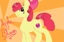 Size: 749x500 | Tagged: safe, artist:idioticbag, imported from derpibooru, apple bloom, cutie mark, female, heart eyes, solo, the cmc's cutie marks, wingding eyes