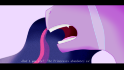 Size: 1920x1080 | Tagged: safe, artist:kittengirl34, imported from derpibooru, twilight sparkle, alicorn, pony, crying, fangs, open mouth, twilight sparkle (alicorn)