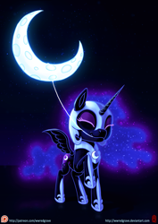 Size: 905x1280 | Tagged: safe, artist:wwredgrave, imported from derpibooru, nightmare moon, alicorn, pony, eyes closed, female, filly, monochrome, moon, mouth hold, nightmare woon, rope, solo, tangible heavenly object