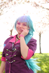 Size: 1065x1600 | Tagged: safe, artist:meimeidevil, imported from derpibooru, sonata dusk, human, equestria girls, clothes, cosplay, costume, irl, irl human, photo, solo, tree