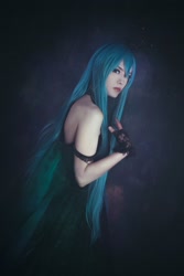 Size: 1440x2160 | Tagged: safe, artist:renshuher, imported from derpibooru, queen chrysalis, human, clothes, cosplay, costume, dress, irl, irl human, photo, solo