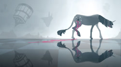 Size: 1024x568 | Tagged: safe, artist:sayuri1314, imported from derpibooru, twilight sparkle, pony, unicorn, the return of harmony, cutie mark, depressed, female, mare, sad, scene interpretation, unicorn twilight
