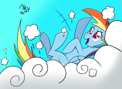 Size: 1920x1408 | Tagged: safe, artist:max301, imported from derpibooru, rainbow dash, cloud, female, solo