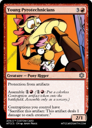 Size: 375x523 | Tagged: safe, artist:andypriceart, idw, imported from derpibooru, apple bloom, scootaloo, sweetie belle, card, cutie mark crusaders, magic the gathering