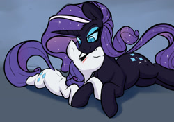 Size: 3396x2393 | Tagged: safe, artist:elzzombie, artist:yoditax, imported from derpibooru, nightmare rarity, rarity, pony, unicorn, bedroom eyes, blushing, collaboration, cuddling, cute, duality, eyes closed, female, mare, nicemare rarity, nightmare rararararara, nightmare raribetes, paradox, raribetes, self ponidox, selfcest, shipping, simple background, smiling, snuggling, wavy mouth