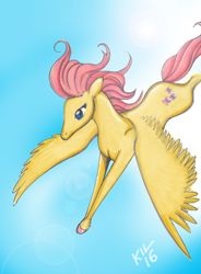 Size: 3303x4496 | Tagged: safe, artist:koku-chan, imported from derpibooru, fluttershy, female, flying, signature, solo