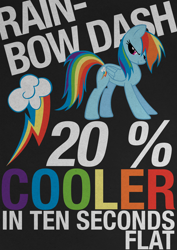 Size: 2480x3508 | Tagged: safe, artist:skeptic-mousey, imported from derpibooru, rainbow dash, 10 seconds flat, 20% cooler, female, poster, quote, solo, typography