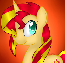 Size: 1218x1190 | Tagged: safe, artist:mel2003, imported from derpibooru, sunset shimmer, pony, unicorn, female, portrait, solo