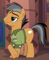 Size: 547x665 | Tagged: safe, imported from derpibooru, screencap, quibble pants, earth pony, pony, stranger than fan fiction, crossed hooves, male, smug, solo, stallion, stupid sexy quibble pants