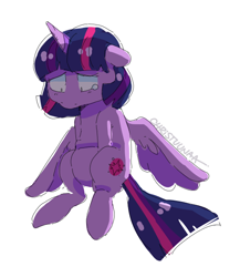 Size: 520x599 | Tagged: safe, artist:christunacake, imported from derpibooru, twilight sparkle, alicorn, pony, female, sad, solo, twilight sparkle (alicorn)