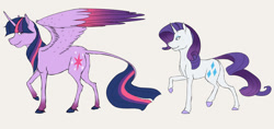 Size: 1024x484 | Tagged: safe, artist:mattsykun, imported from derpibooru, rarity, twilight sparkle, alicorn, pony, twilight sparkle (alicorn), unshorn fetlocks