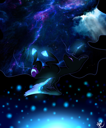 Size: 1024x1241 | Tagged: safe, artist:dasha1610, imported from derpibooru, nightmare moon, princess luna, ear fluff, eyes closed, galaxy mane, solo, transformation, upside down