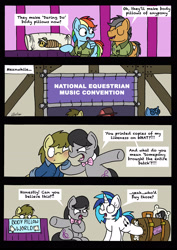 Size: 2480x3508 | Tagged: safe, artist:bobthedalek, imported from derpibooru, daring do, dj pon-3, octavia melody, quibble pants, rainbow dash, vinyl scratch, oc, oc:kettle master, earth pony, pegasus, pony, unicorn, stranger than fan fiction, body pillow, comic, daring daki, dialogue, female, mare, one sided shipping, open mouth