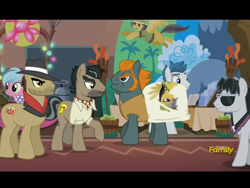 Size: 2048x1536 | Tagged: safe, imported from derpibooru, screencap, biff, burning passion, daring do, doctor caballeron, withers, earth pony, pony, stranger than fan fiction, body pillow, daring daki, discovery family logo, henchmen, male, rogue (g4), stallion