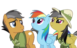 Size: 3846x2399 | Tagged: safe, artist:pinkgurl19912, imported from derpibooru, daring do, quibble pants, rainbow dash, stranger than fan fiction, simple background, transparent background