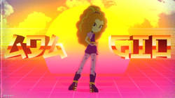 Size: 3840x2160 | Tagged: safe, artist:bastbrushie, artist:serenawyr, imported from derpibooru, adagio dazzle, equestria girls, 80s, high heel boots, jewelry, necklace, pendant, pose, retro, spikes