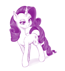 Size: 912x1000 | Tagged: safe, artist:dstears, imported from derpibooru, rarity, female, monochrome, purple, simple background, solo, white background