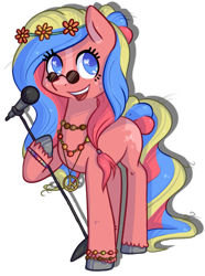 Size: 557x750 | Tagged: safe, artist:kyaokay, imported from derpibooru, oc, oc only, oc:flower child, hippie, microphone, peace symbol, simple background, singing, transparent background, unshorn fetlocks