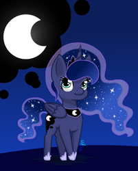 Size: 570x709 | Tagged: safe, artist:idragony, imported from derpibooru, princess luna, chibi, cutie mark background, female, solo