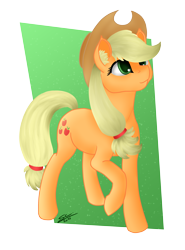 Size: 2016x2728 | Tagged: safe, artist:speed-chaser, imported from derpibooru, applejack, ear fluff, female, signature, simple background, solo, transparent background