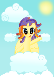 Size: 3705x5248 | Tagged: safe, artist:fusionpony, artist:nupiethehero, imported from derpibooru, alicorn, pony, cloudsdale, cool, fusion, rare fire, rarity and spitfire fusion, show accurate