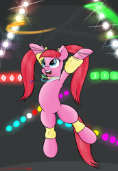 Size: 2500x3639 | Tagged: safe, artist:orang111, imported from derpibooru, pacific glow, fixed, glowstick, nightclub, rave