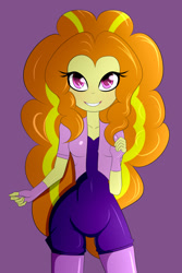 Size: 1600x2400 | Tagged: safe, artist:backgrounduser, imported from derpibooru, adagio dazzle, equestria girls, clothes, female, fingerless gloves, gloves, simple background, smiling, solo