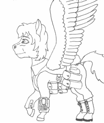 Size: 976x1156 | Tagged: safe, artist:konstantin-kholchev, imported from derpibooru, pegasus, pony, fallout equestria, fallout equestria: the rovers, androgynous, female, mare, military, military uniform