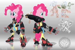 Size: 1024x692 | Tagged: safe, artist:satv12, imported from derpibooru, pinkie pie, armor, female, jump pack, mecha, powered exoskeleton, solo