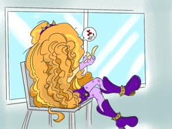 Size: 950x710 | Tagged: safe, artist:firimil, imported from derpibooru, adagio dazzle, equestria girls, female, fuck you, messy hair, middle finger, solo, vulgar