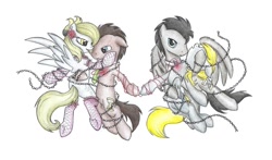 Size: 1024x604 | Tagged: safe, artist:islamilenaria, imported from derpibooru, derpy hooves, doctor whooves, time turner, earth pony, pegasus, pony, ask discorded whooves, bedeviled-derpy, chains, discord whooves, discorded, doctorderpy, female, male, mare, shipping, straight