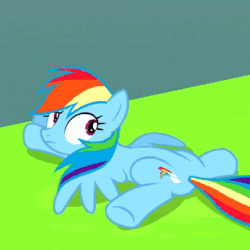 Size: 405x405 | Tagged: safe, imported from derpibooru, screencap, rainbow dash, spitfire, pegasus, pony, newbie dash, animated, clothes, female, flapping, flapping wings, flying, lying down, mare, prone, spread wings, uniform, wings, wonderbolts uniform