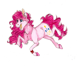 Size: 1024x862 | Tagged: safe, artist:biakela, imported from derpibooru, pinkie pie, female, simple background, solo, unshorn fetlocks, white background