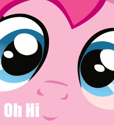 Size: 1750x1920 | Tagged: safe, imported from derpibooru, pinkie pie, close-up, cute, diapinkes, female, hi, reaction image, smiling, solo