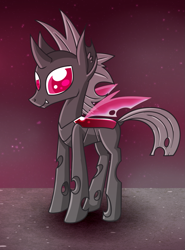 Size: 991x1339 | Tagged: safe, artist:spitfire740, imported from derpibooru, oc, oc only, oc:fidelity, changeling, female, pink changeling, smiling, solo