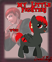 Size: 1002x1205 | Tagged: safe, artist:kari-usagi, imported from derpibooru, king of fighters, my little fighter, ponified, snk, vice