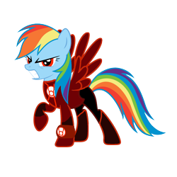 Size: 1152x1152 | Tagged: safe, artist:motownwarrior01, artist:sunran80, imported from derpibooru, rainbow dash, angry, dc comics, female, green lantern, green lantern (comic), red eyes, red lantern, red lantern corps, simple background, solo, transparent background, wristband