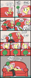 Size: 1099x2688 | Tagged: safe, artist:shoutingisfun, imported from derpibooru, fluttershy, oc, oc:anon, human, pegasus, pony, anon's couch, clothes, comfy, comic, couch, cute, dialogue, female, food, friday night, ham, human on pony snuggling, looking at each other, lying down, mare, meat, necktie, open mouth, pacific rim, pants, pepperoni, pepperoni pizza, pizza, pizza box, prone, shirt, sitting, slice of life, snuggling, socks, speech bubble, sploot, watching, wholesome