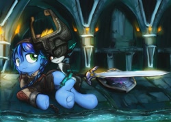 Size: 1197x853 | Tagged: source needed, useless source url, safe, alternate version, artist:darkstylerz, imported from derpibooru, oc, oc:forlorn fate, clothes, costume, crossover, midna, the legend of zelda, the legend of zelda: twilight princess, torch, water