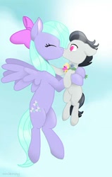 Size: 522x823 | Tagged: safe, artist:sarikashy, imported from derpibooru, flitter, rumble, pegasus, pony, age difference, colt, cute, daaaaaaaaaaaw, eyes closed, female, flitterumble, foal, heart eyes, kiss on the lips, kissing, larger female, male, mare, shipping, size difference, smaller male, straight, straight shota, wingding eyes