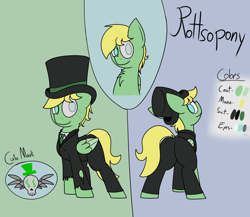 Size: 1586x1378 | Tagged: safe, artist:mr. rottson, imported from derpibooru, oc, oc only, oc:rottsopony, clothes, ponysona, reference sheet, solo, tuxedo